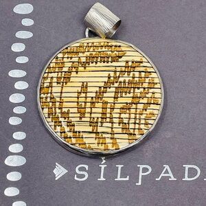 Silpada Etched Bamboo Resin Pendant S2124
